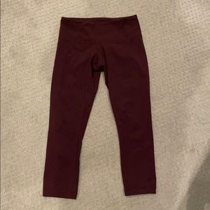 Lululemon crop leggings - maroon color